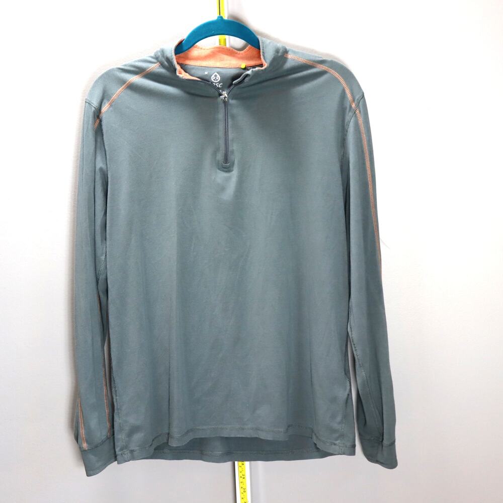 Tasc‎ Bamboo Performance 1/4 Zip Pullover Green Gray Mens Medium